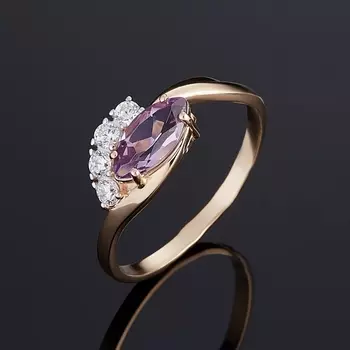 Кольцо аметист огранка (золото 585 пр.) размер 17