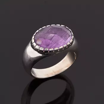 Кольцо аметист (серебро 925 пр.) огранка размер 17