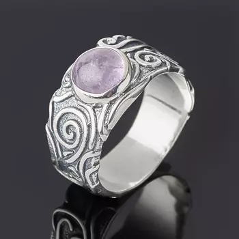 Кольцо аметист (серебро 925 пр. оксидир.) размер 18