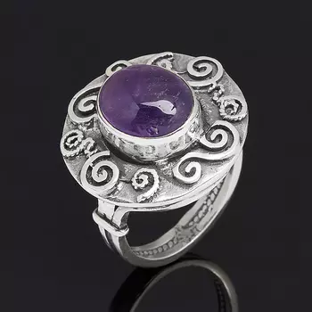 Кольцо аметист (серебро 925 пр. оксидир.) размер 17,5