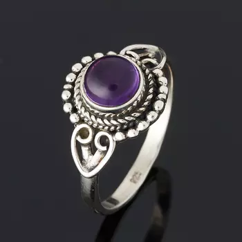 Кольцо аметист (серебро 925 пр. оксидир.) размер 16,5