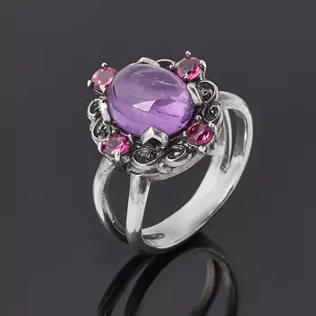 Кольцо аметист (серебро 925 пр. оксидир.) размер 16,5