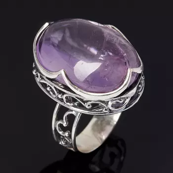 Кольцо аметист (серебро 925 пр. оксидир.) размер 19
