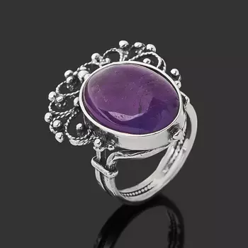 Кольцо аметист (серебро 925 пр. оксидир.) размер 17
