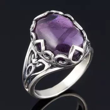 Кольцо аметист (серебро 925 пр. оксидир.) размер 18