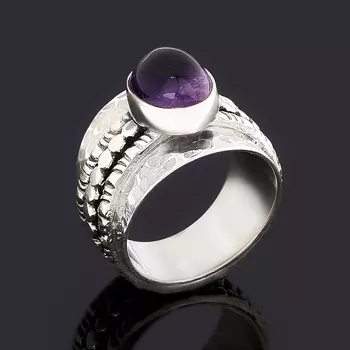 Кольцо аметист (серебро 925 пр. оксидир.) размер 18