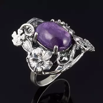 Кольцо аметист (серебро 925 пр. оксидир.) размер 17,5