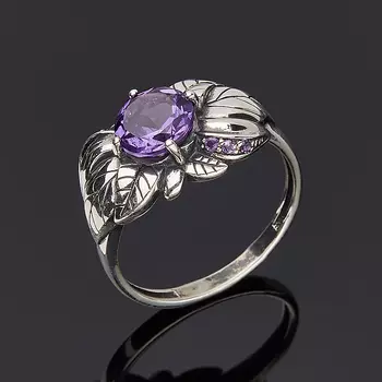 Кольцо аметист (серебро 925 пр. оксидир.) огранка размер 17,5