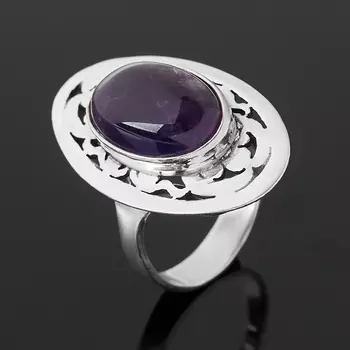 Кольцо аметист (серебро 925 пр. оксидир.) размер 17