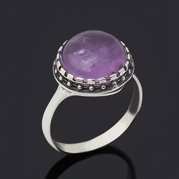 Кольцо аметист (серебро 925 пр. оксидир.) размер 18