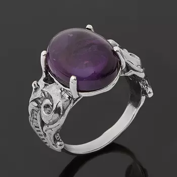 Кольцо аметист (серебро 925 пр. оксидир.) размер 18,5