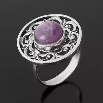 Кольцо аметист (серебро 925 пр. оксидир.) размер 18