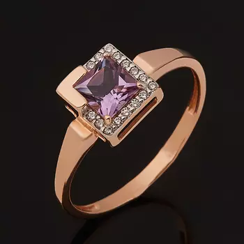 Кольцо аметист (серебро 925 пр. позолота) огранка размер 17