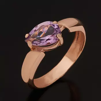 Кольцо аметист (серебро 925 пр. позолота) огранка размер 18