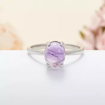 Кольцо аметист (серебро 925 пр.) размер 19