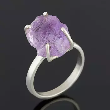 Кольцо аметист (серебро 925 пр.) размер 18