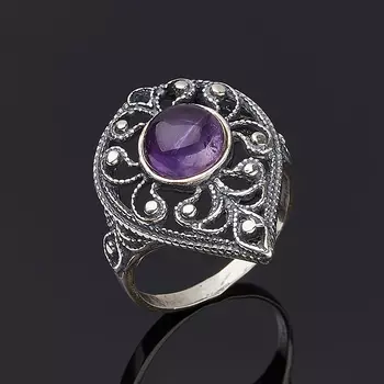 Кольцо аметист (серебро 925 пр.) размер 18
