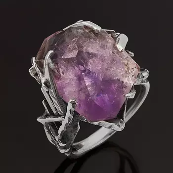Кольцо аметист (серебро 925 пр.) размер 19