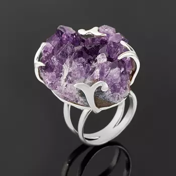 Кольцо аметист (серебро 925 пр.) размер 17