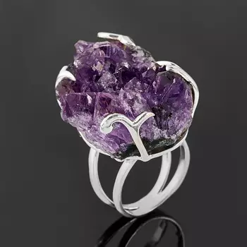 Кольцо аметист (серебро 925 пр.) размер 18