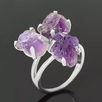 Кольцо аметист (серебро 925 пр.) размер 18