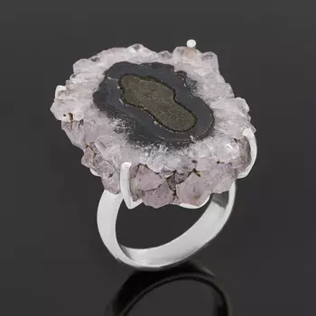 Кольцо аметист (серебро 925 пр.) размер 18 (регулируемый)