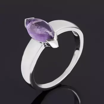 Кольцо аметист (серебро 925 пр. родир. бел.) размер 18,5