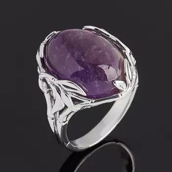 Кольцо аметист (серебро 925 пр. родир. бел.) размер 18,5