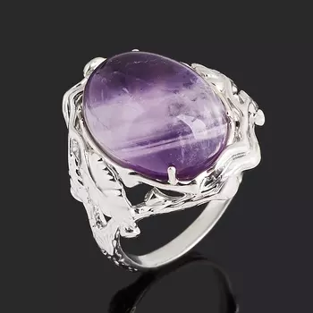 Кольцо аметист (серебро 925 пр. родир. бел.) размер 18,5