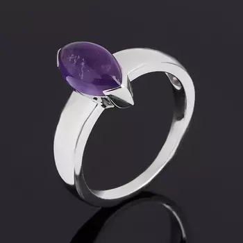 Кольцо аметист (серебро 925 пр. родир. бел.) размер 17,5