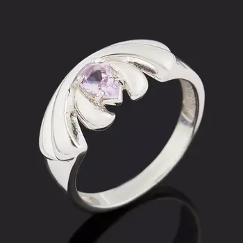 Кольцо аметист (серебро 925 пр. родир. бел.) огранка размер 18,5