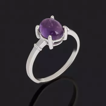 Кольцо аметист (серебро 925 пр. родир. бел.) размер 18