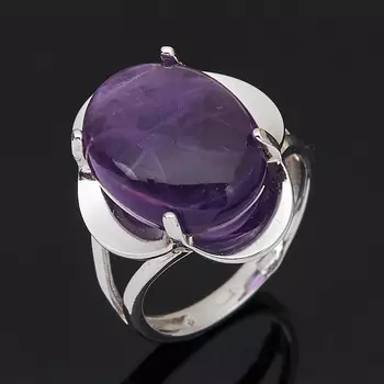 Кольцо аметист (серебро 925 пр. родир. бел.) размер 17