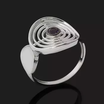 Кольцо аметист (серебро 925 пр. родир. бел., родир. черн.) огранка размер 17,5
