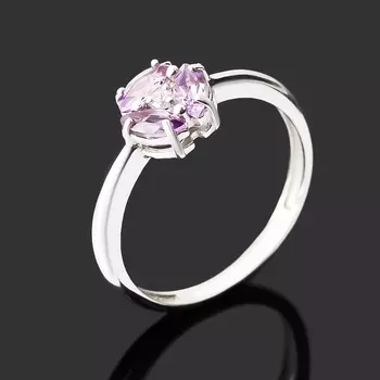 Кольцо аметист (серебро 925 пр. родир. бел.) огранка размер 16,5