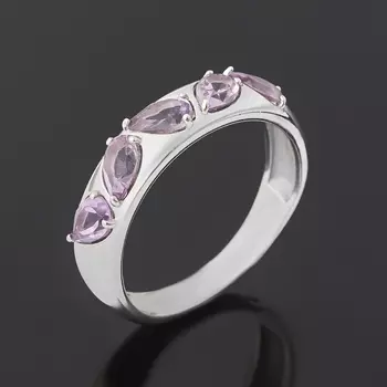 Кольцо аметист (серебро 925 пр. родир. бел.) огранка размер 17,5