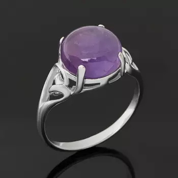 Кольцо аметист (серебро 925 пр. родир. бел.) размер 17