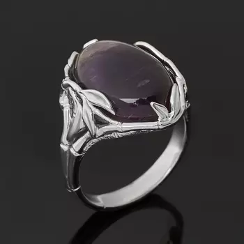 Кольцо аметист (серебро 925 пр. родир. бел.) размер 18,5