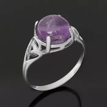 Кольцо аметист (серебро 925 пр. родир. бел.) размер 18
