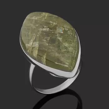 Кольцо апатит зеленый (нейзильбер) размер 18,5