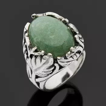 Кольцо авантюрин зеленый (серебро 925 пр.) размер 16,5