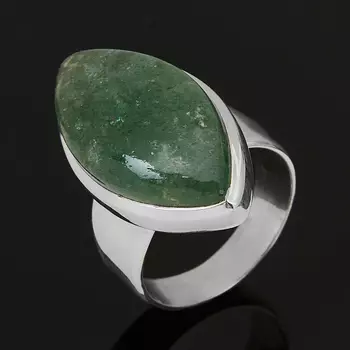 Кольцо авантюрин зеленый (серебро 925 пр.) размер 18
