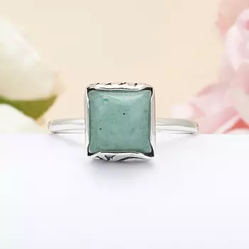 Кольцо авантюрин зеленый (серебро 925 пр.) размер 17