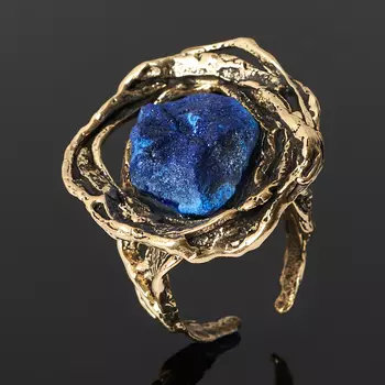 Кольцо азурит (бронза) (регулируемый) размер 18,5