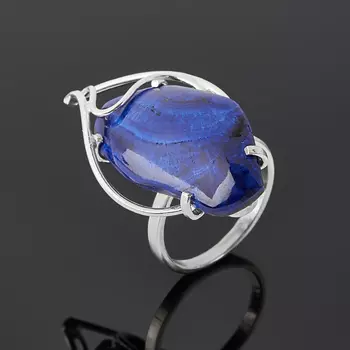 Кольцо азурит (дублет) (серебро 925 пр.) размер 19