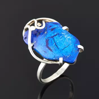 Кольцо азурит (дублет) (серебро 925 пр.) размер 18,5