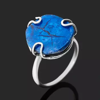 Кольцо азурит (нейзильбер) размер 18