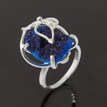 Кольцо азурит (серебро 925 пр.) размер 17,5