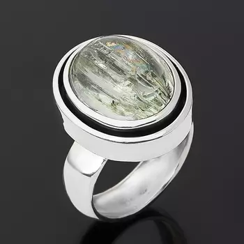 Кольцо берилл (серебро 925 пр. оксидир.) размер 18