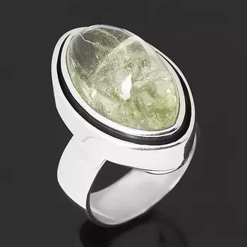 Кольцо берилл (серебро 925 пр. оксидир.) размер 18